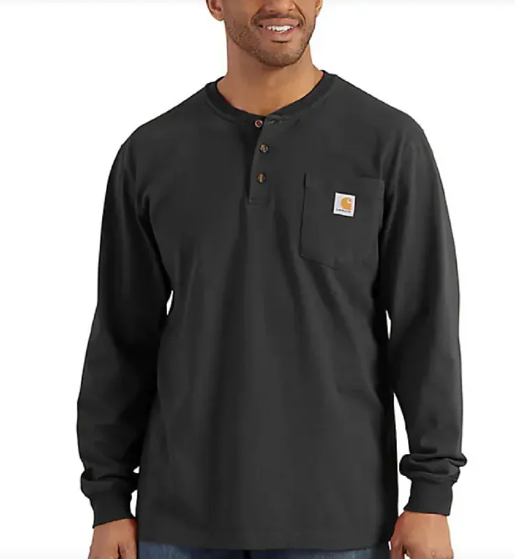 Carhartt K128 Big & Tall Long Sleeve Pocket Henley T-Shirt