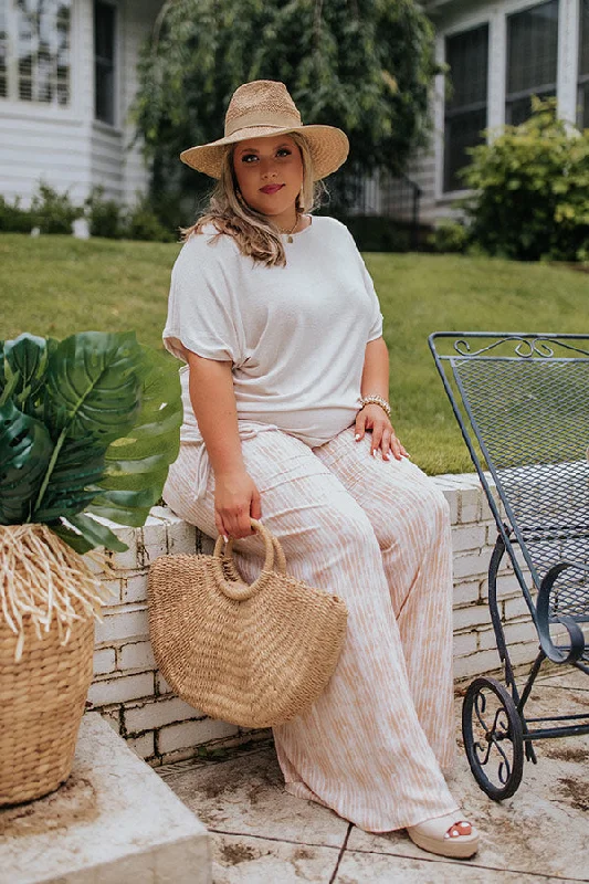 Malibu Cruise Stripe Pants In Peach Curves