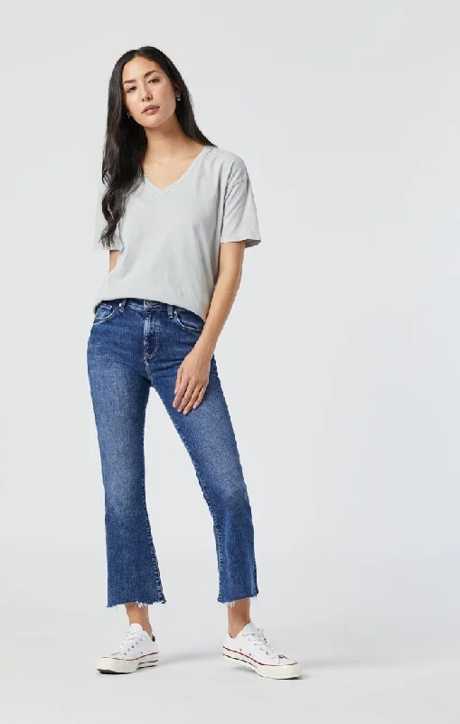 Mavi Jeans Anika Indigo Distressed Hem Denim Jeans