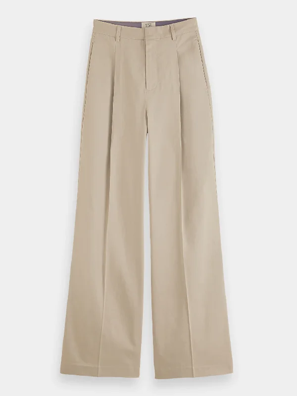 Rose pleated high-rise pants