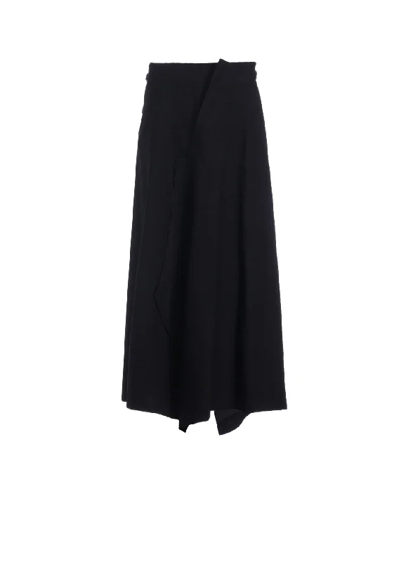 TWILL GARMENT WASH LEFT SIDE PATCH SKIRT PANTS