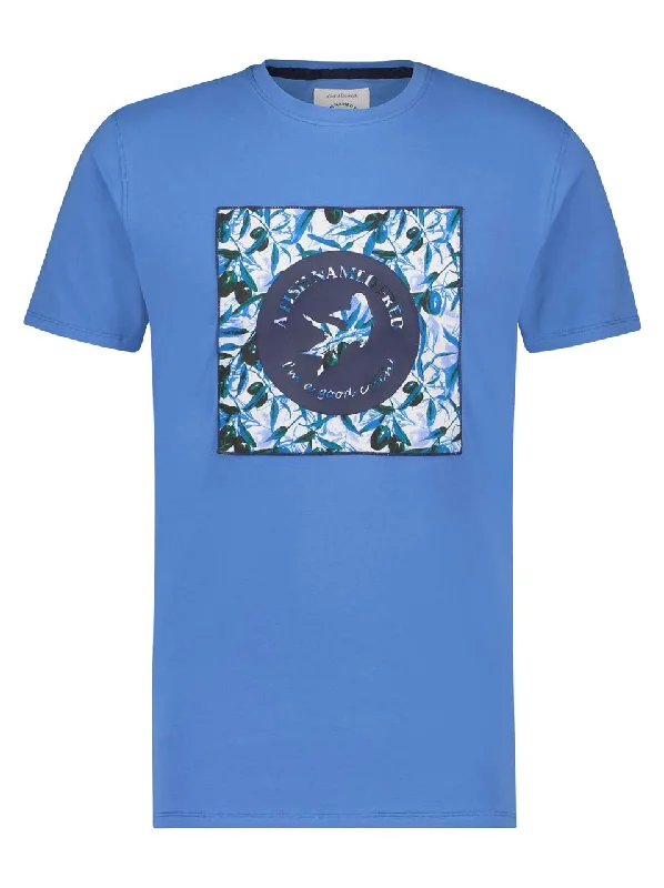 A Fish Named Fred Olive Tee Cobalt Blue