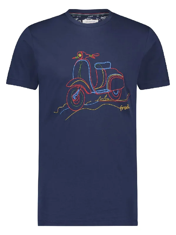 A Fish Named Fred Scooter Tee Navy