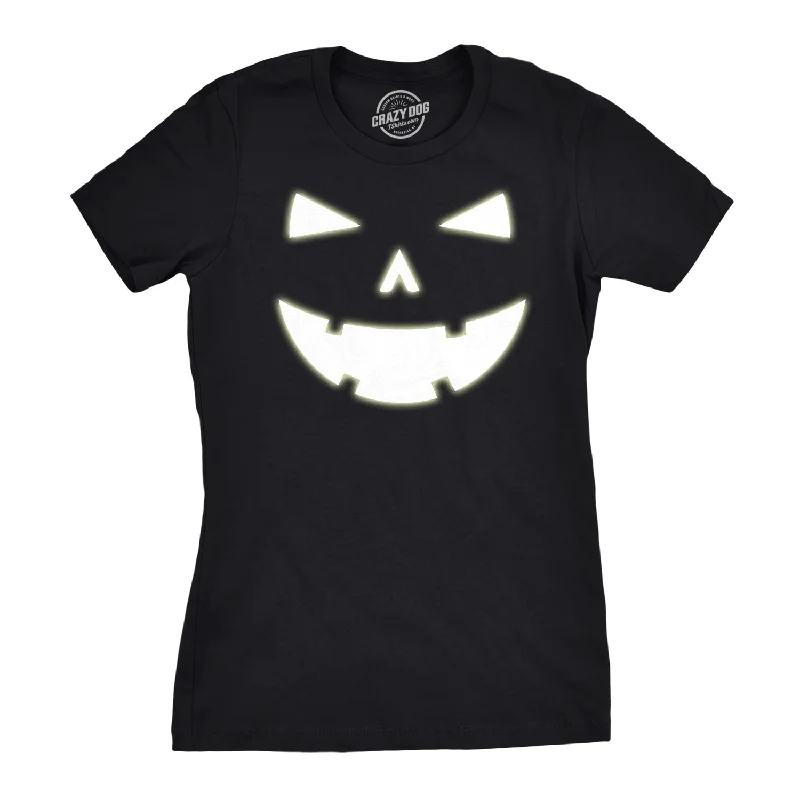 Happy Tooth Glowing Pumpkin Face Women's T Shirt