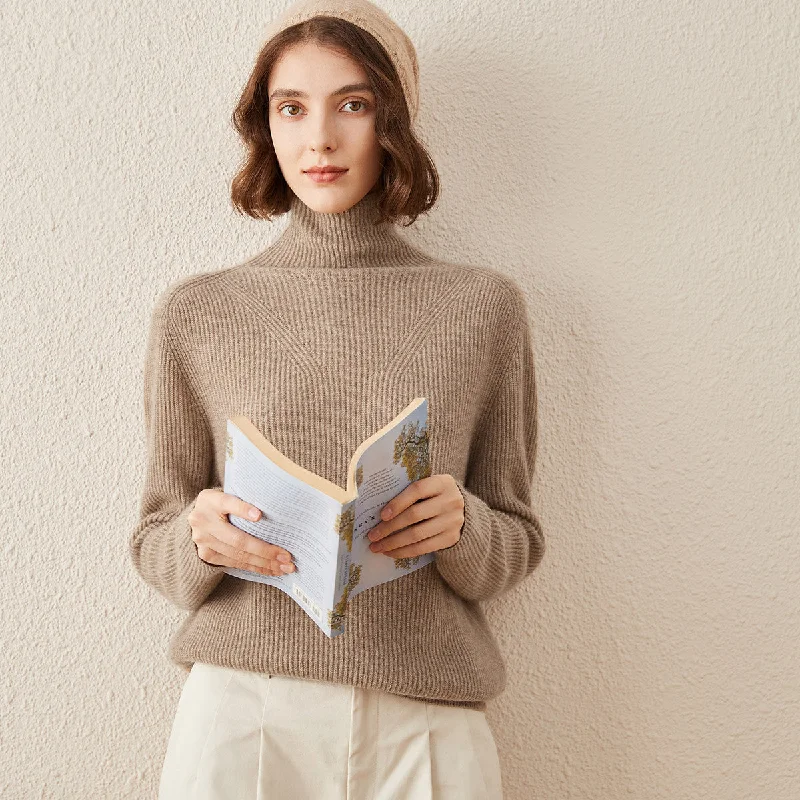 100% Cashmere Turtleneck Knitted Sweater