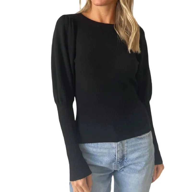 Reese Crew Neck Sweater In Black