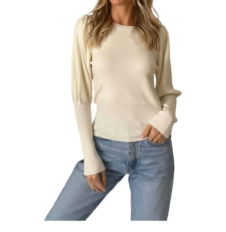 Reese Crew Neck Sweater In Ivory