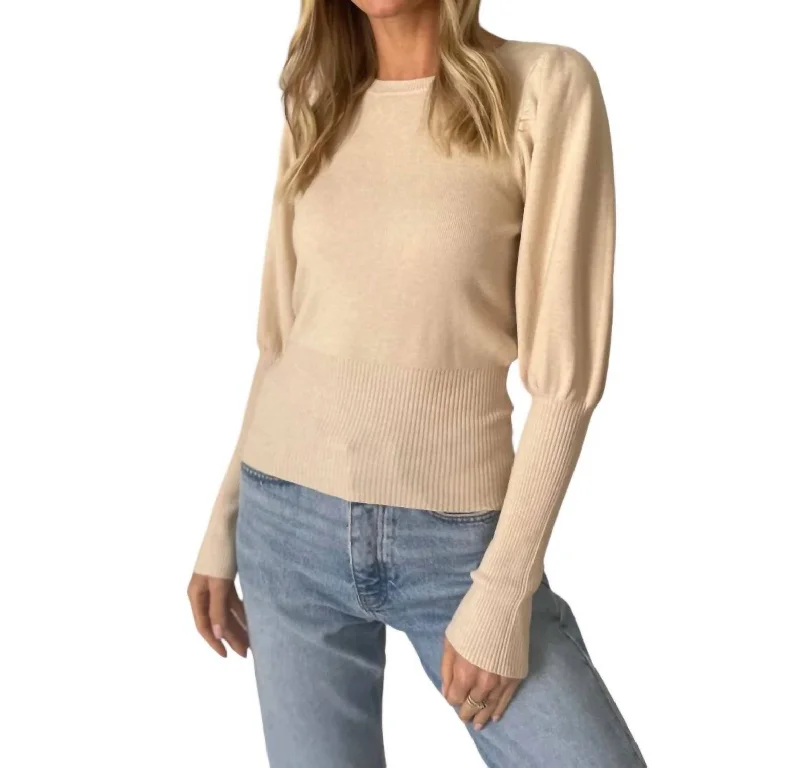 Reese Crew Neck Sweater In Oatmeal