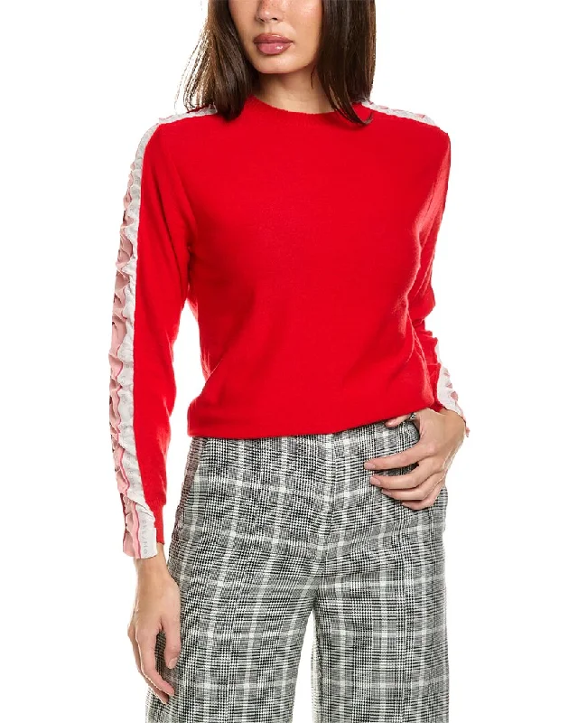 Stella McCartney Monogram Silk-Trim Wool Sweater