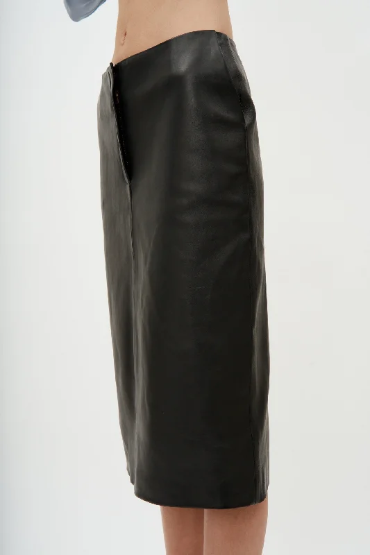 Leather Pencil Black Skirt