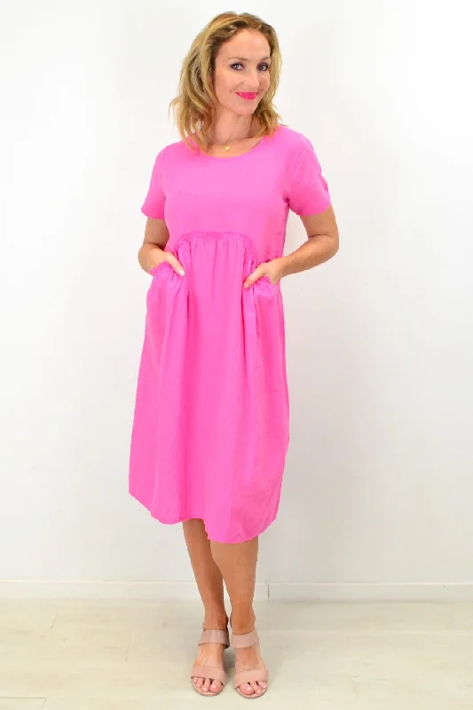 Pink Linen Sunday Best Tunic Dress