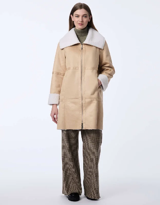 Alpine Whisper Teddy and Faux Leather Reversible Coat