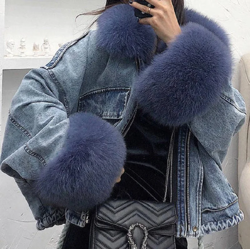 Blue Denim with Blue Fur