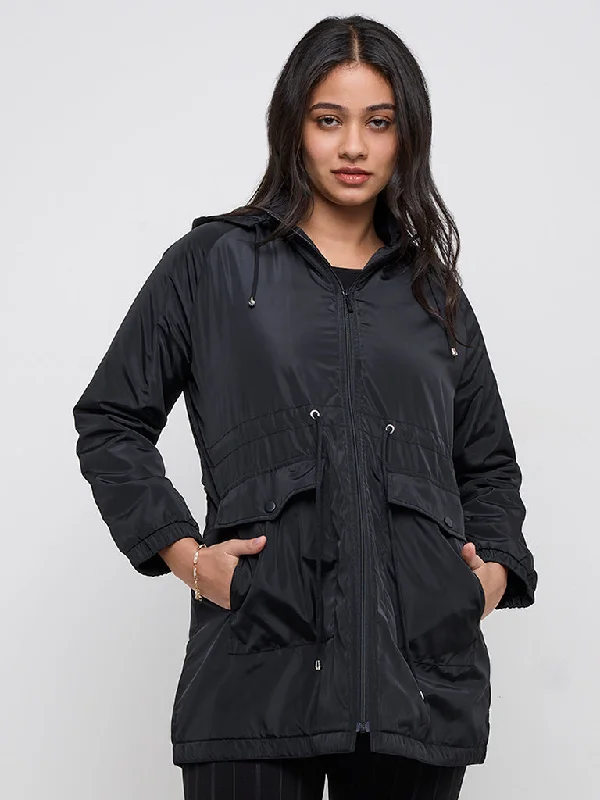 Gia Black Hooded Jacket