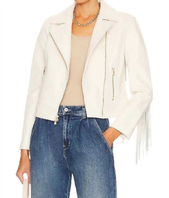 Kravitz Fringe Jacket In Cream