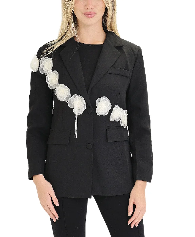 Blazer w/ Rhinestone Tassels & Flowers