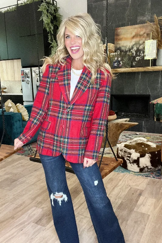 Christmas Plaid Blazer