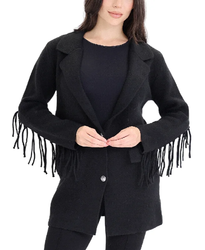 Knit Blazer w/ Fringe