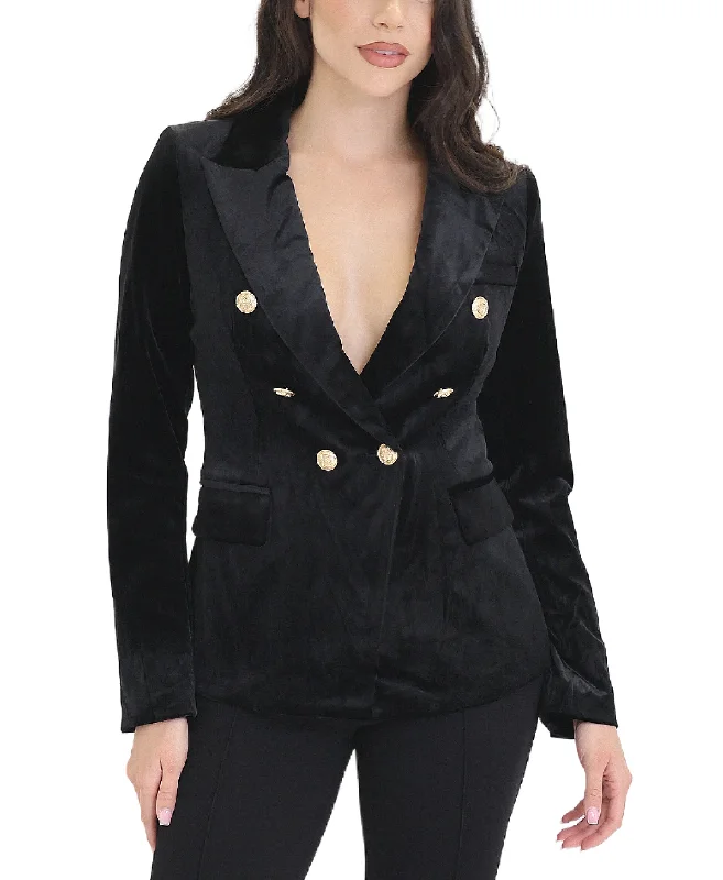 Velvet Double Breasted Blazer