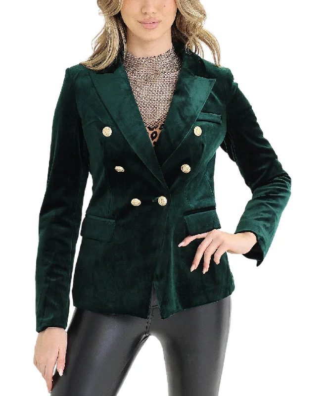 Velvet Double Breasted Blazer