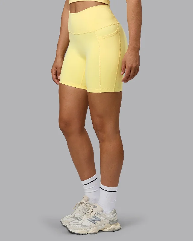 Fusion Mid-Length Shorts with Pockets - Lemon