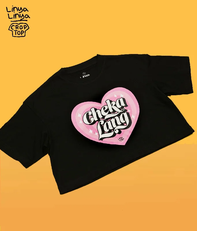 Crop Top: Cheka Lang (Black)