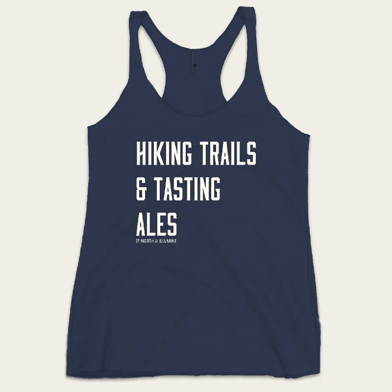 Hiking Trails Ladies Racerback Tank - Navy